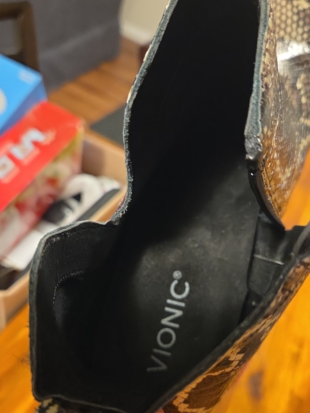 Women's Vionic Snake Rint Ankle Boots - Picture 5 of 5